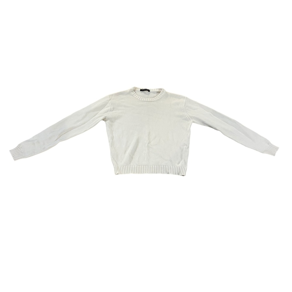 Brandy Melville Cream Knit Crew Neck Long Sleeve Pullover Sweater One Size